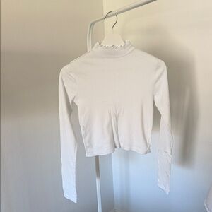 Brandy Melville White Long Sleeve Top One Size